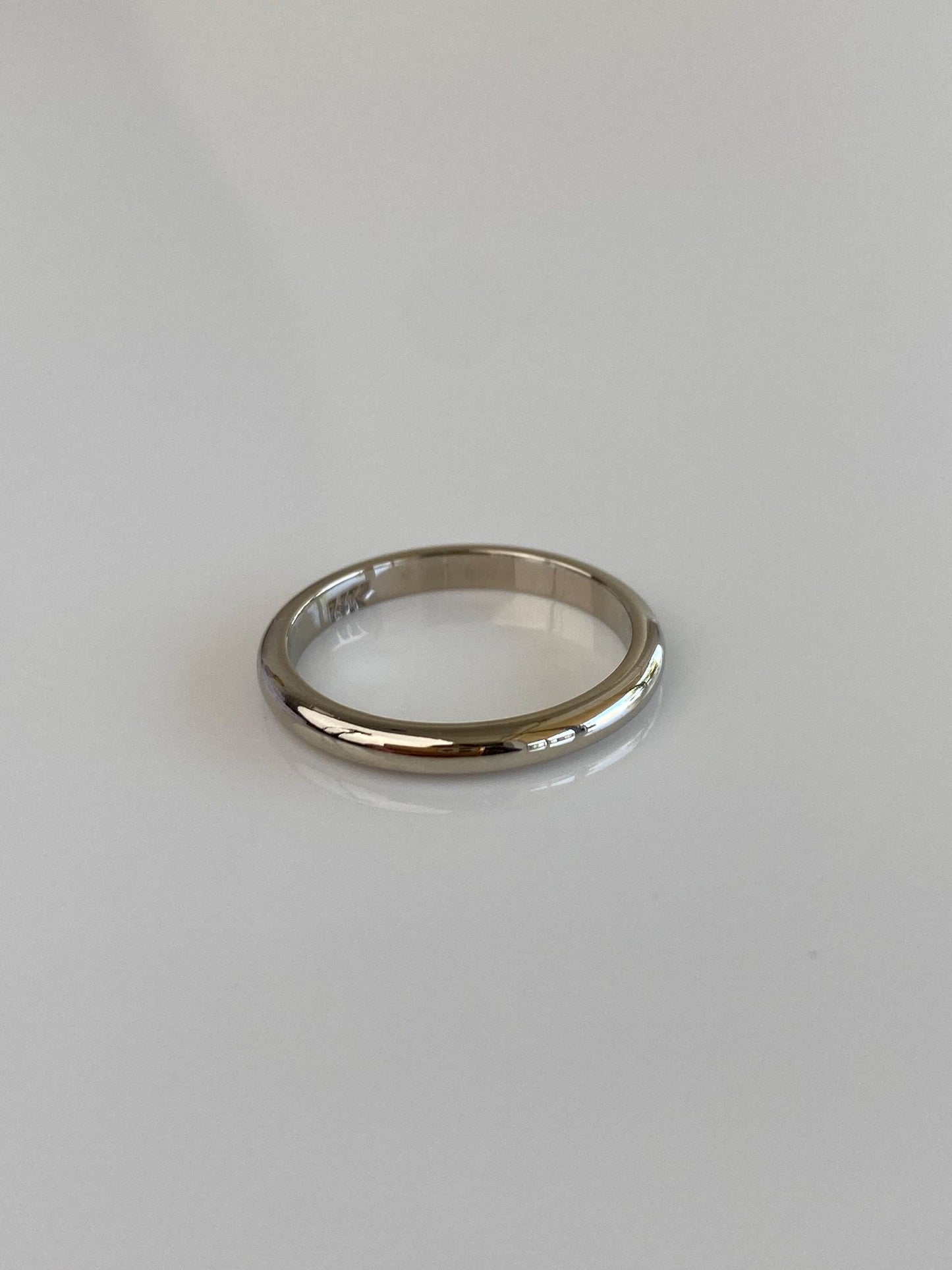 Vintage Solid 14k White Gold Ring Band - Size 5