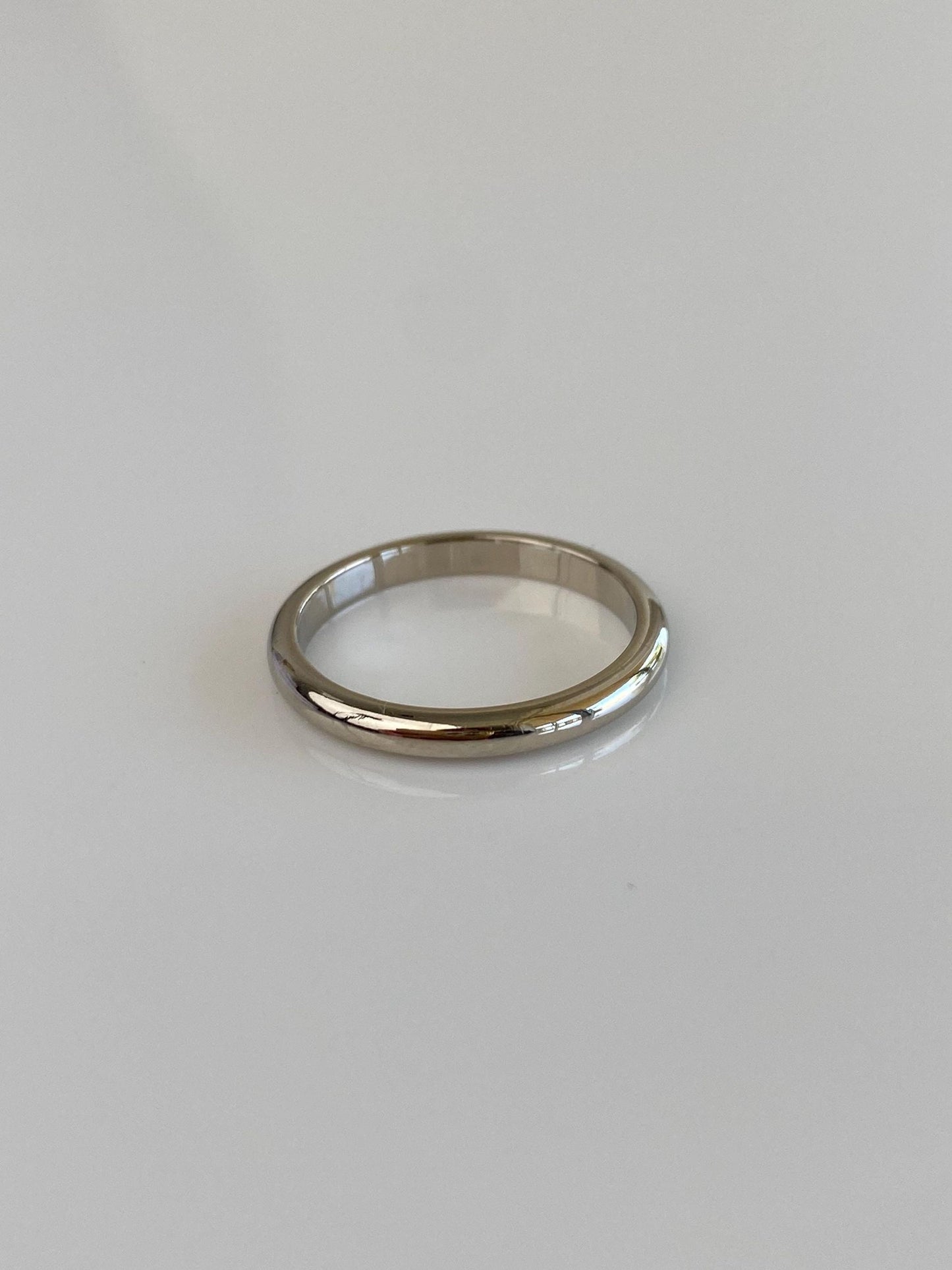 Vintage Solid 14k White Gold Ring Band - Size 5