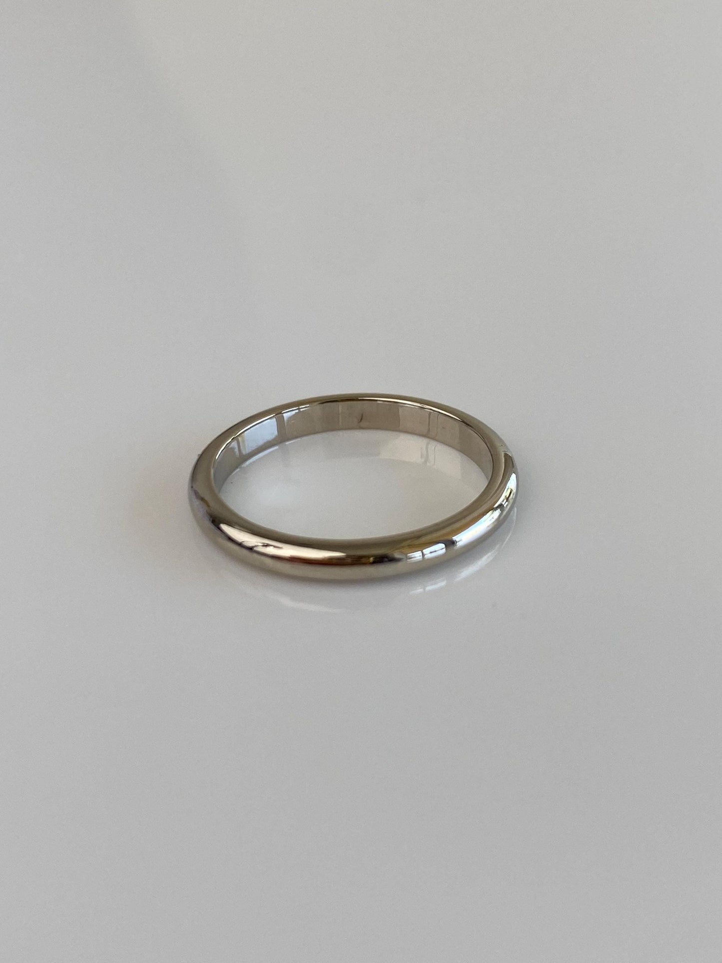 Vintage Solid 14k White Gold Ring Band - Size 5