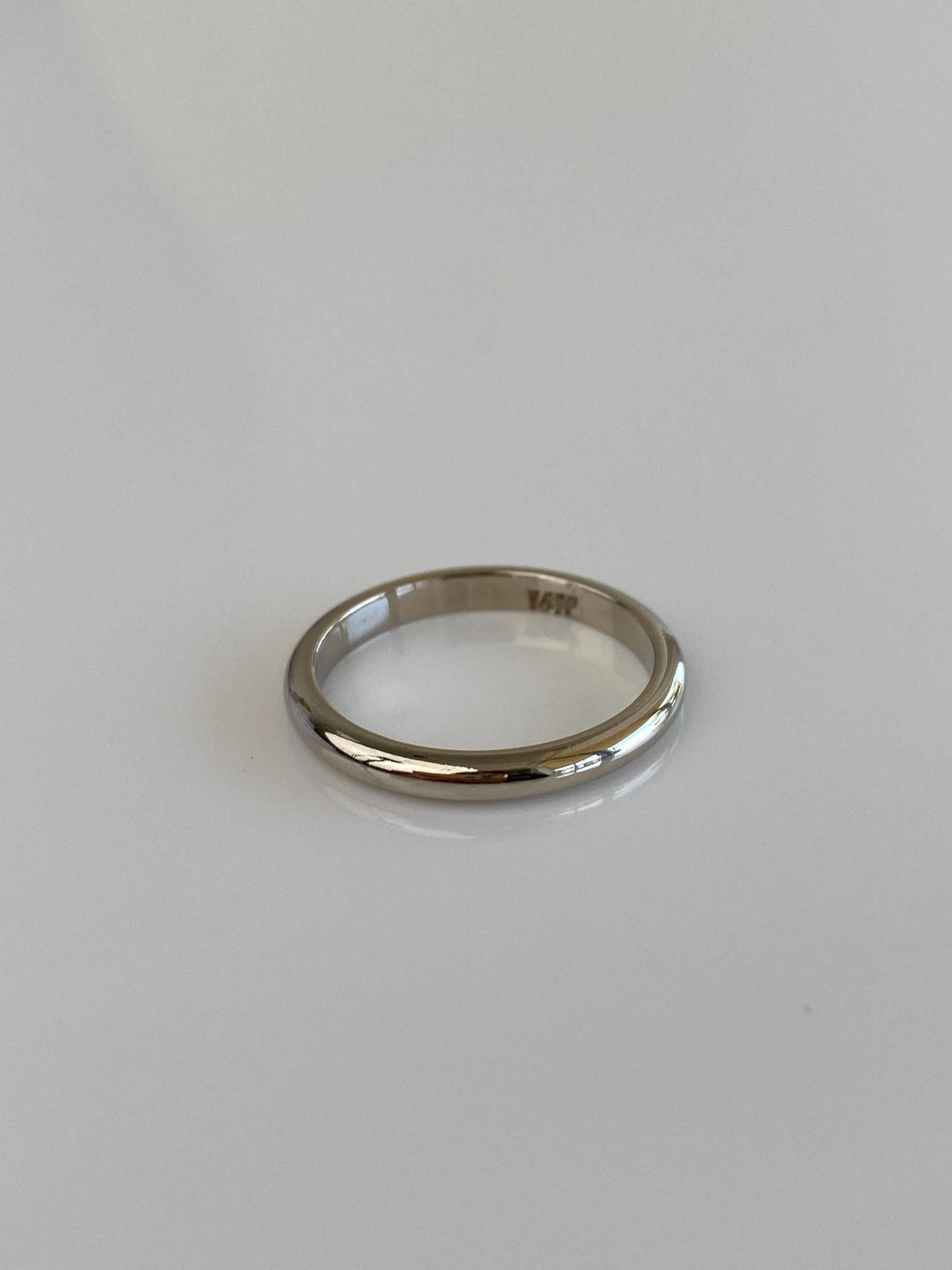 Vintage Solid 14k White Gold Ring Band - Size 5