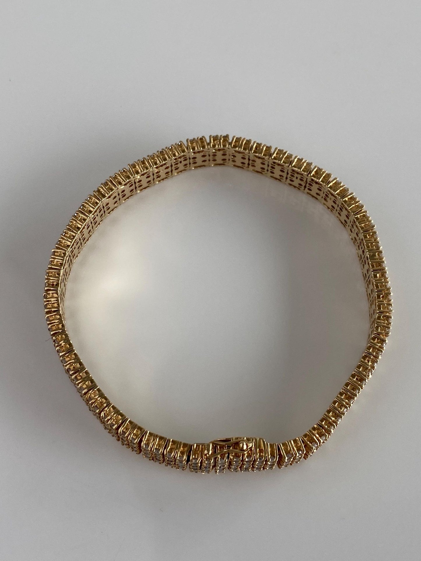 Vintage Solid 14k Yellow Gold Diamond Bracelet - 7 inches