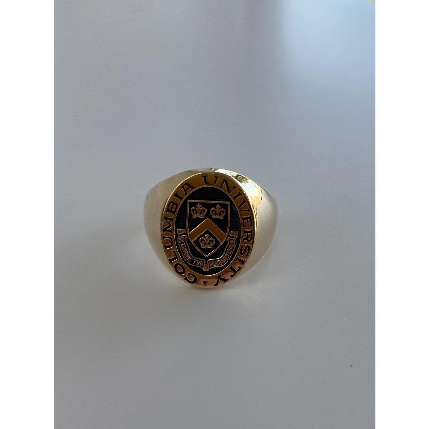 Vintage Solid 10k Yellow Gold Columbia University Signet Ring - Size 7