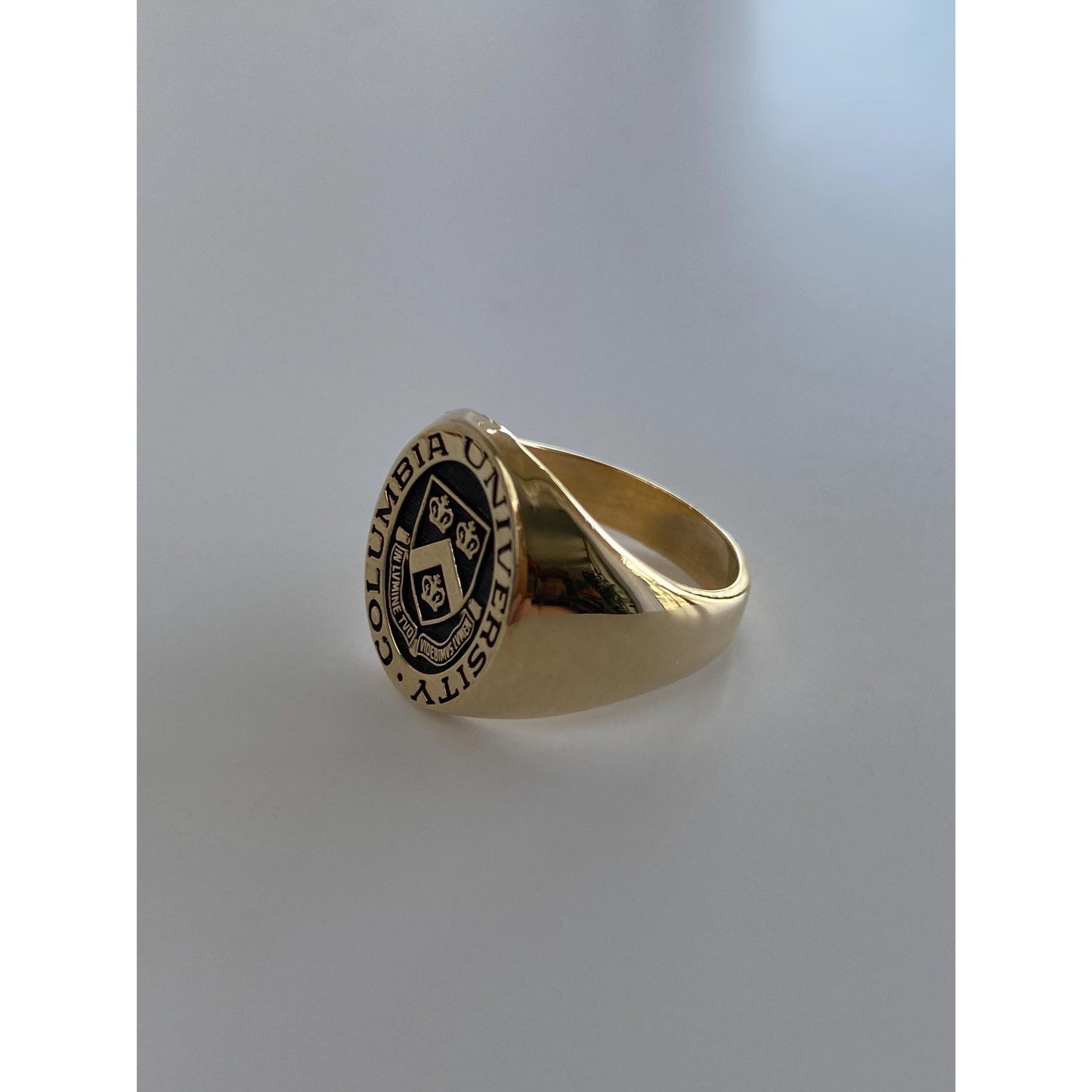 Vintage Solid 10k Yellow Gold Columbia University Signet Ring - Size 7