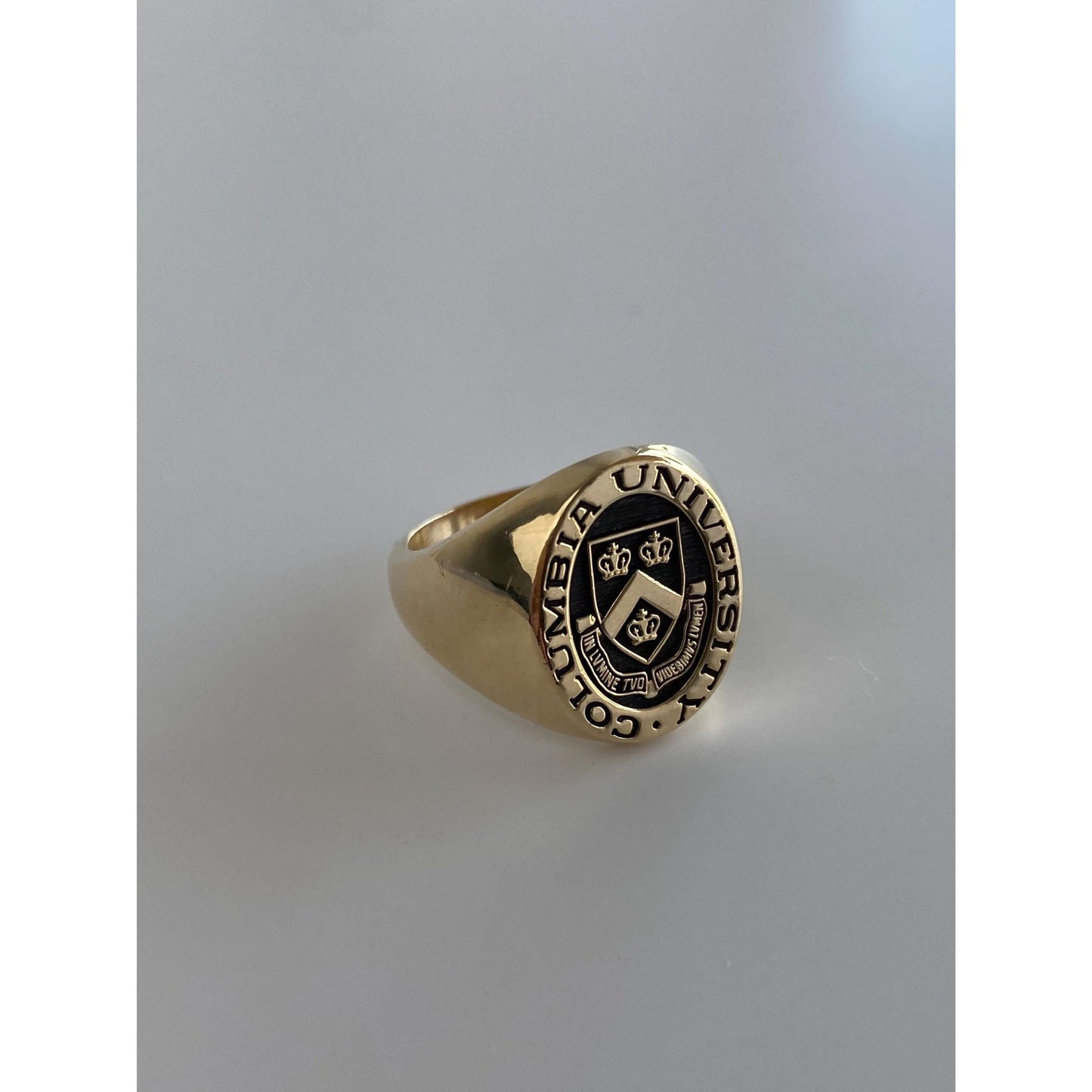 Vintage Solid 10k Yellow Gold Columbia University Signet Ring - Size 7