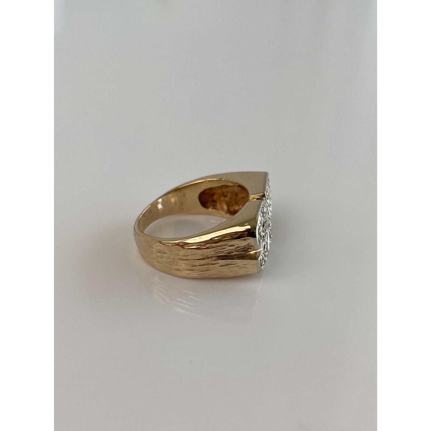 Vintage Solid 14k Yellow Gold Diamond Initial 'SF' Ring Band - Size 5.25