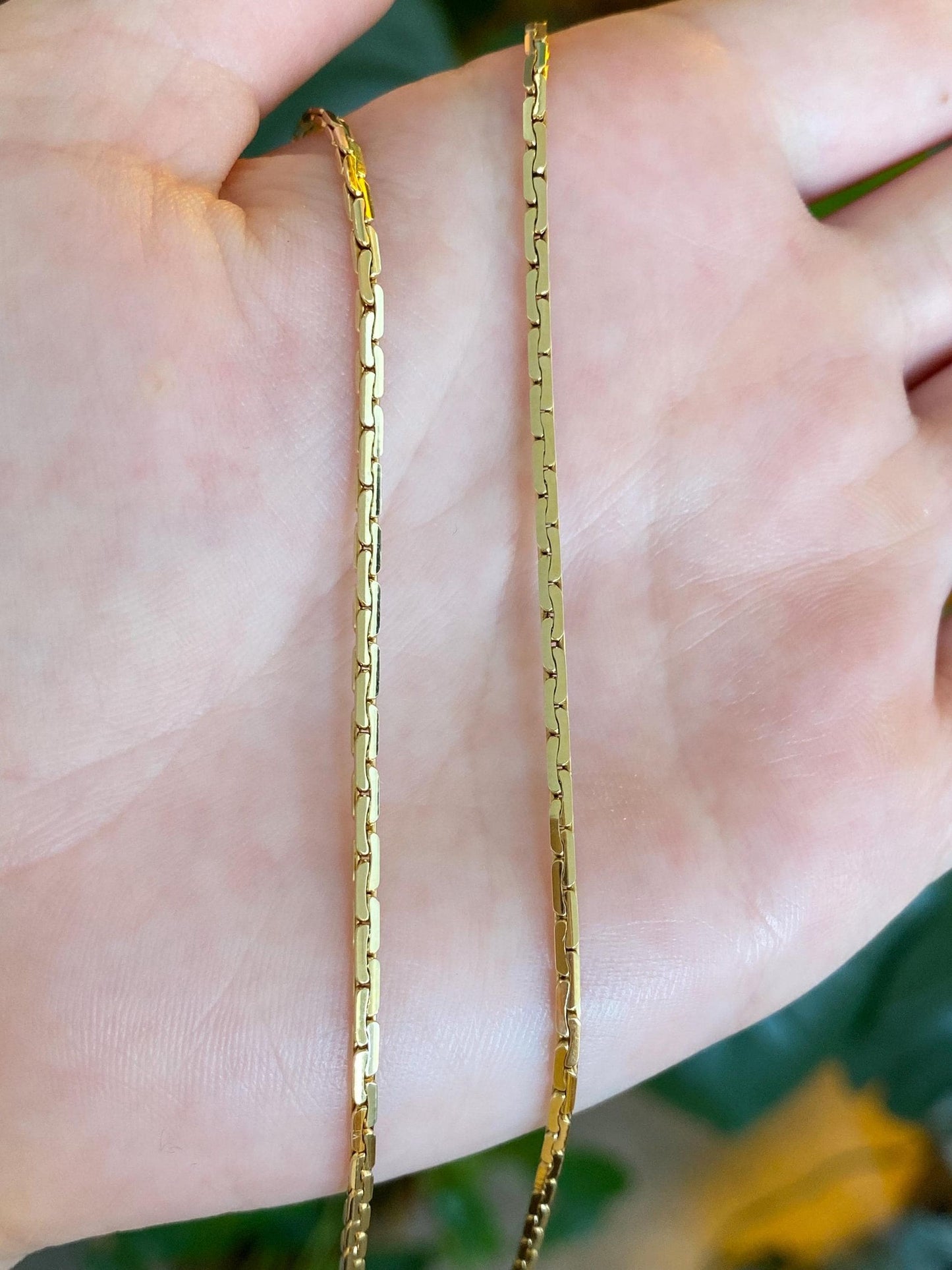 Vintage Solid 14k Yellow Gold C Link Chain Necklace - 23 inches