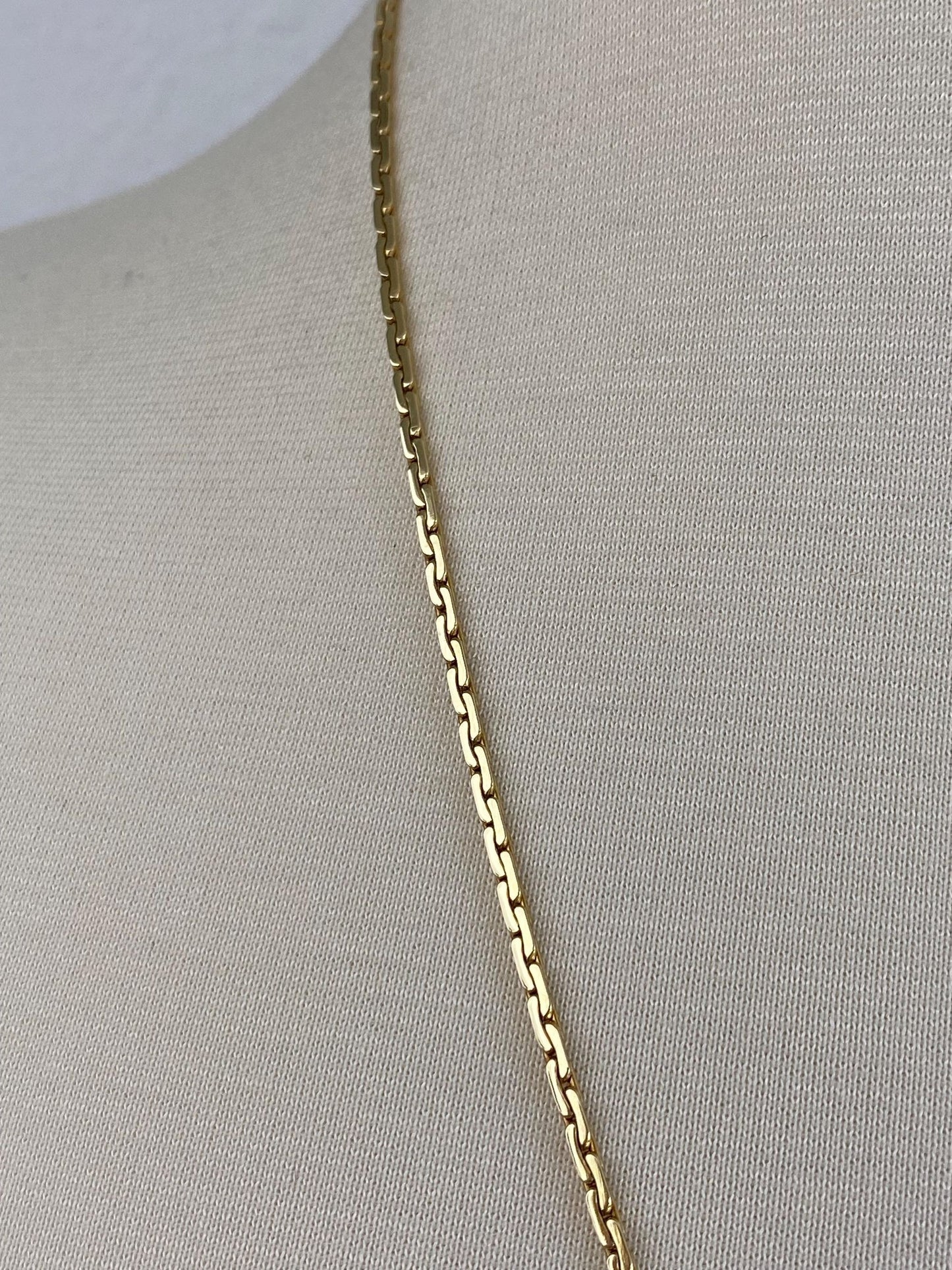Vintage Solid 14k Yellow Gold C Link Chain Necklace - 23 inches