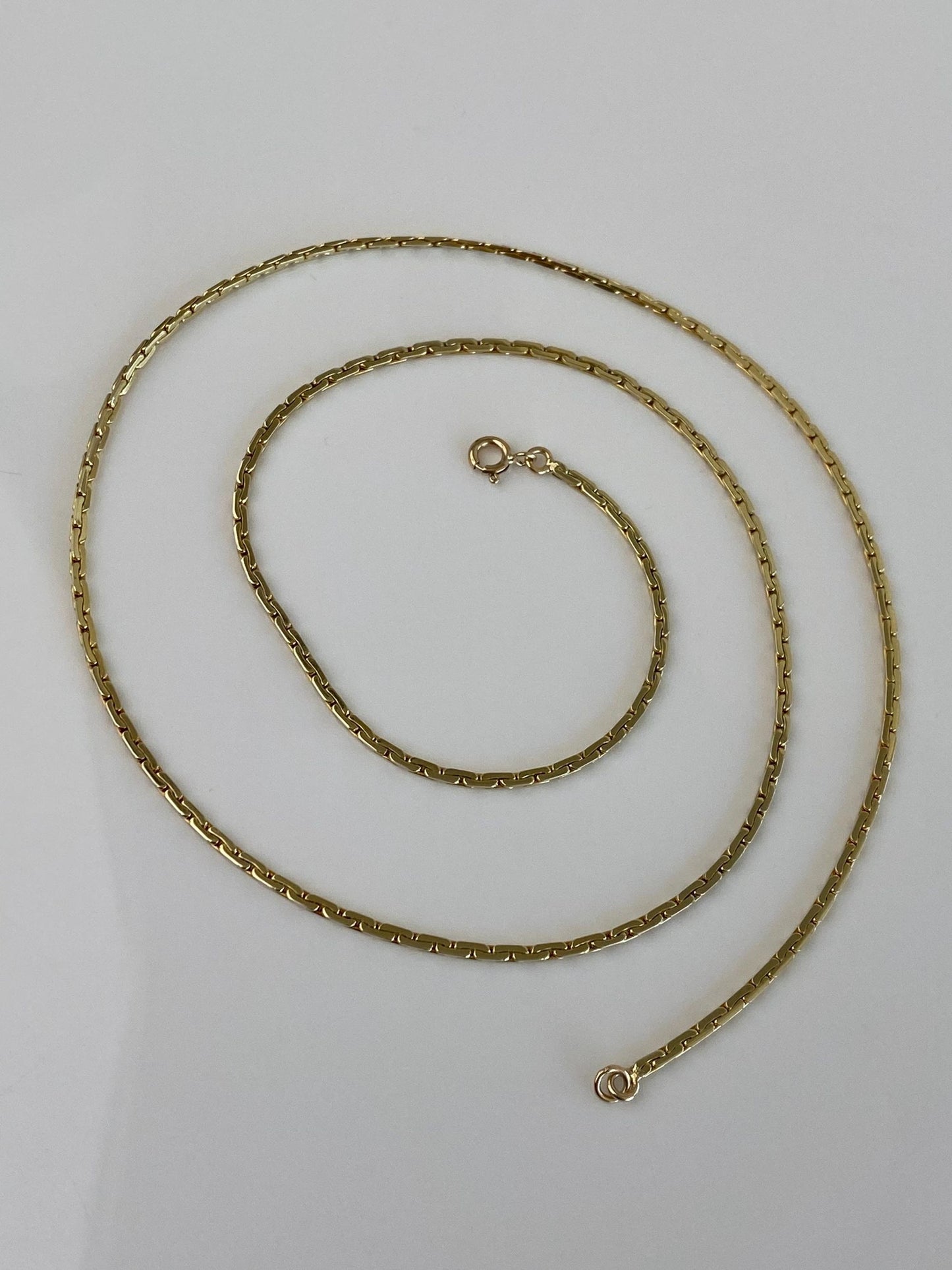 Vintage Solid 14k Yellow Gold C Link Chain Necklace - 23 inches