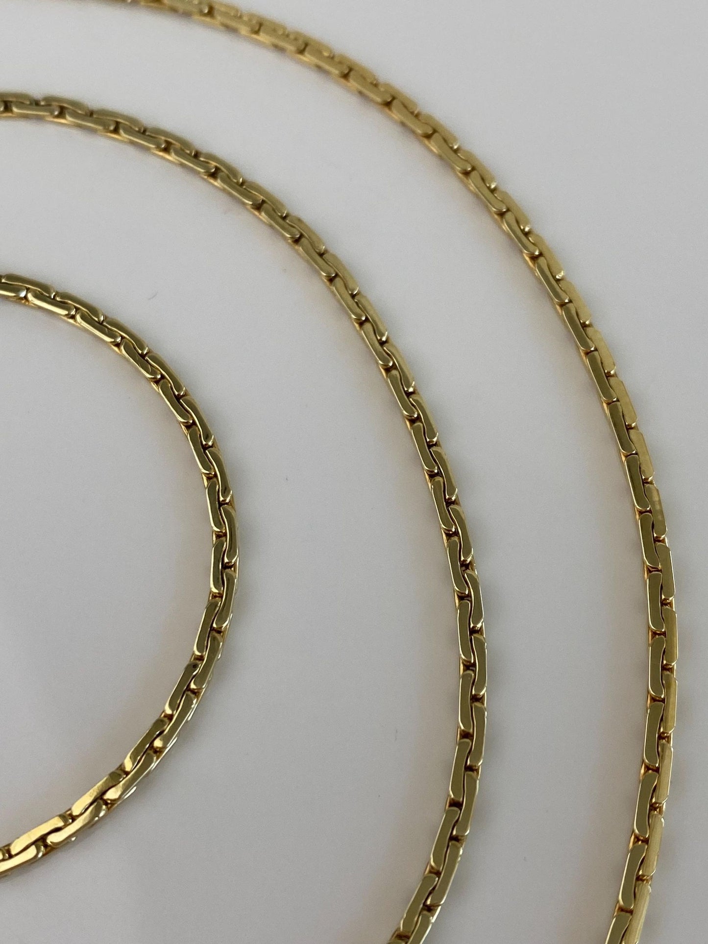 Vintage Solid 14k Yellow Gold C Link Chain Necklace - 23 inches