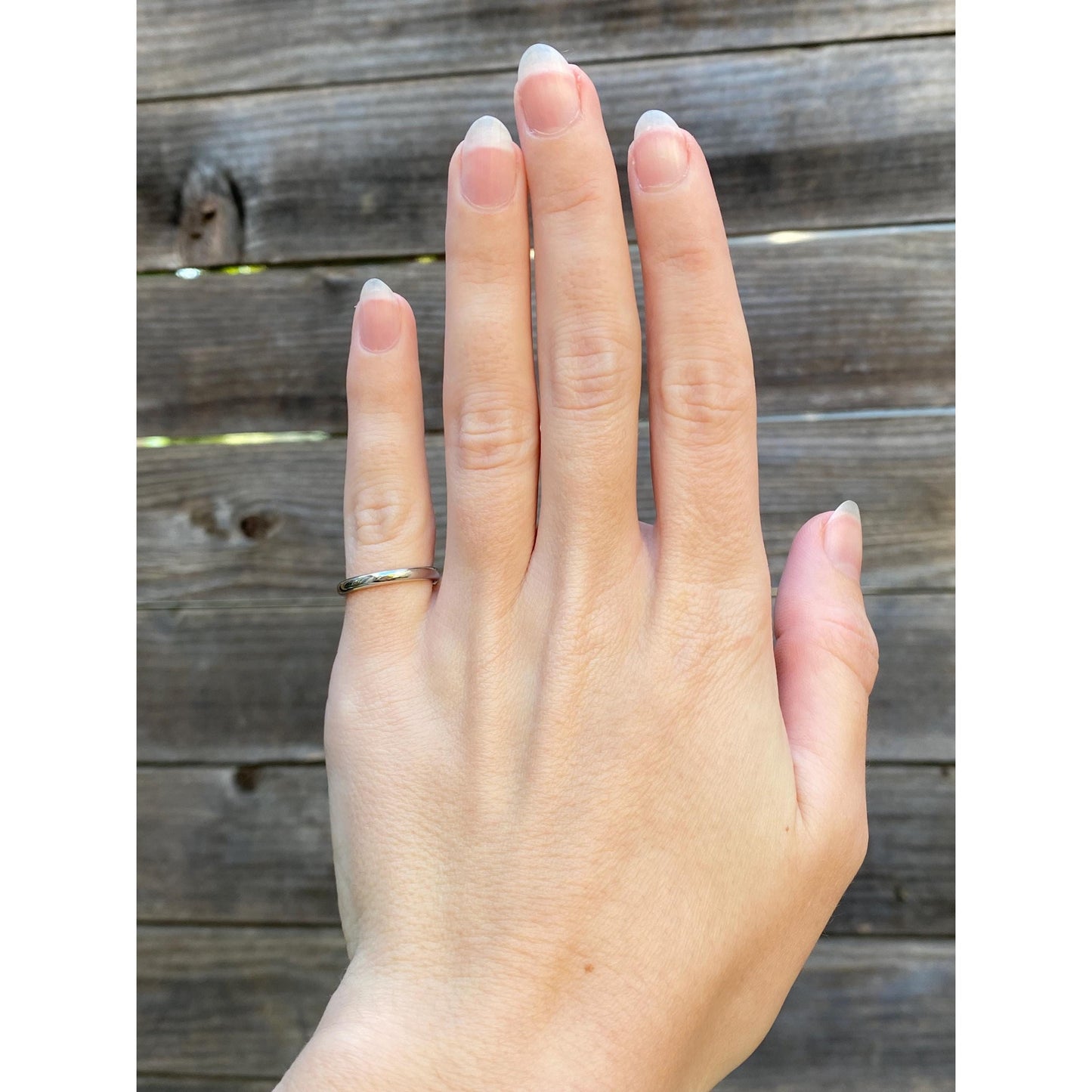 Vintage Solid 14k White Gold Slim Ring Band - Size 4.5