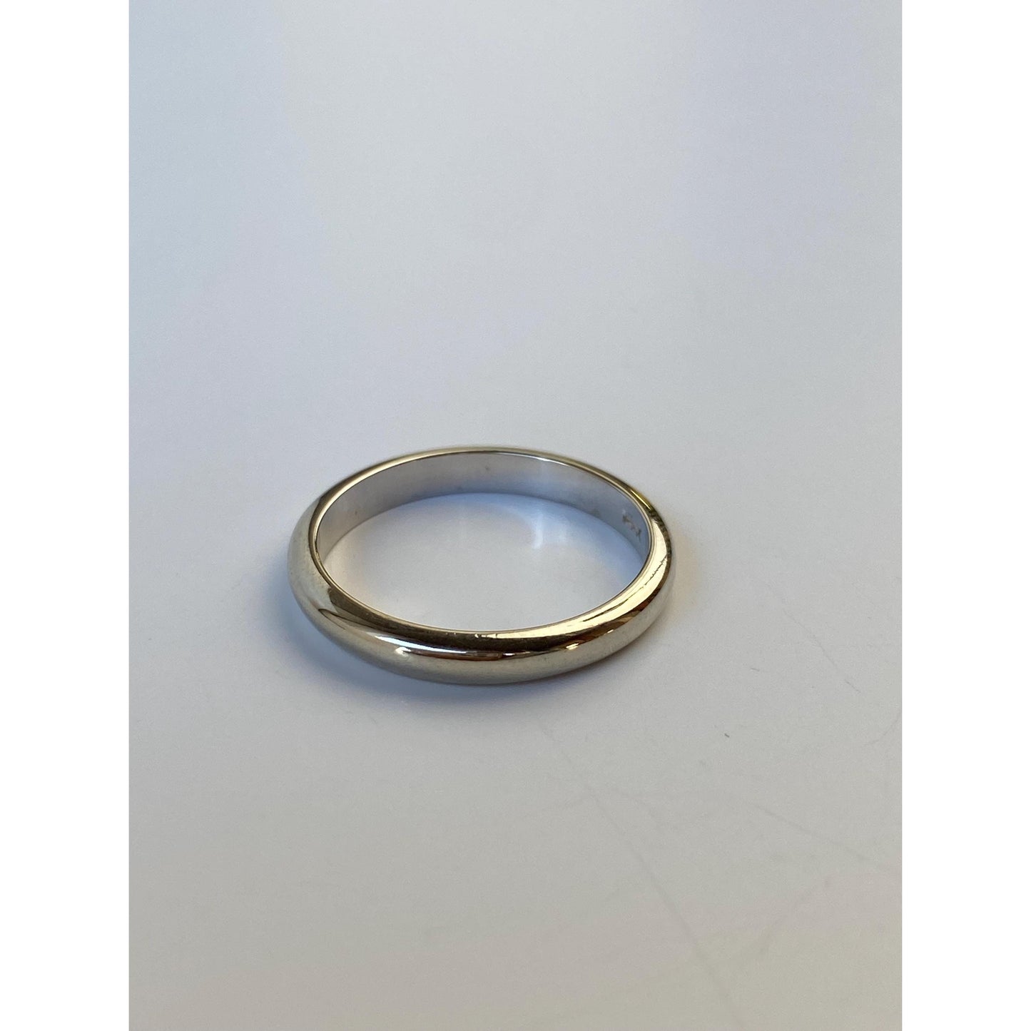 Vintage Solid 14k White Gold Slim Ring Band - Size 4.5