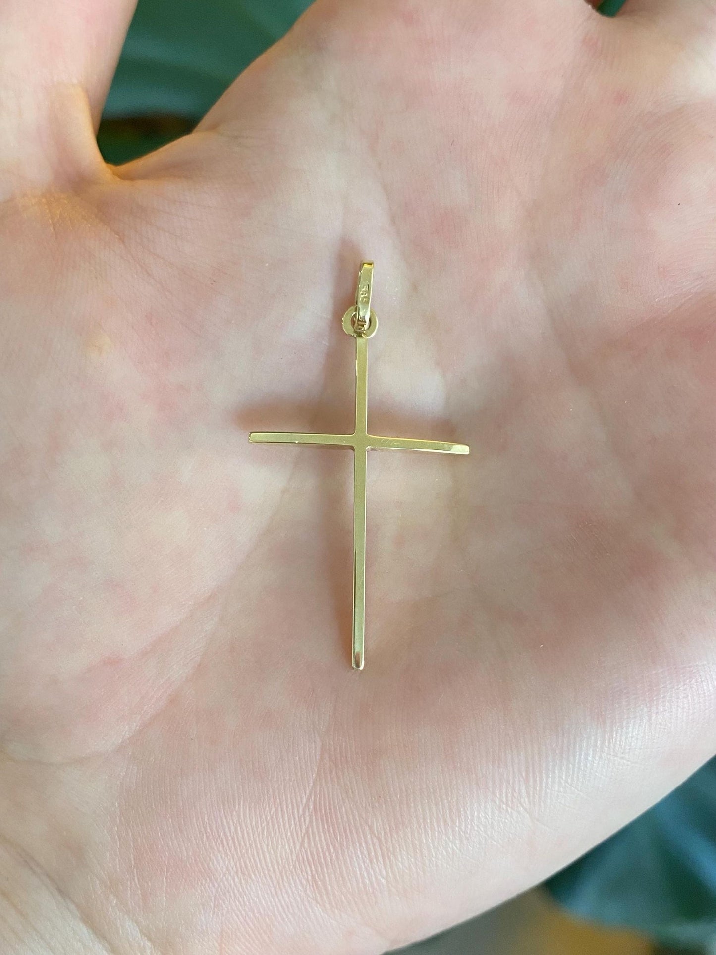 Vintage 14k Yellow Gold Cross Charm