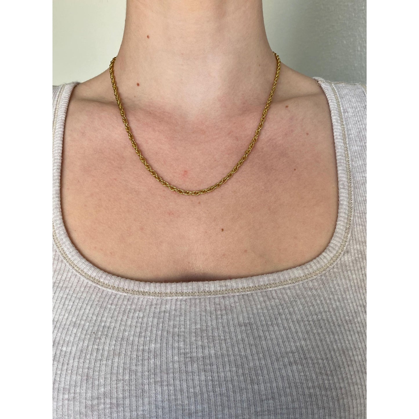Solid 18k Yellow Gold Chain Necklace - 18.5 inches