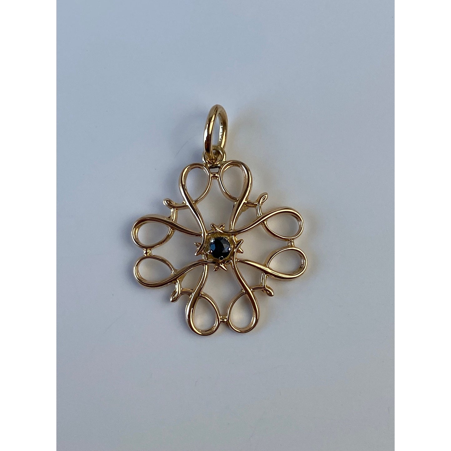Vintage Solid 10k Yellow Gold Sapphire Charm