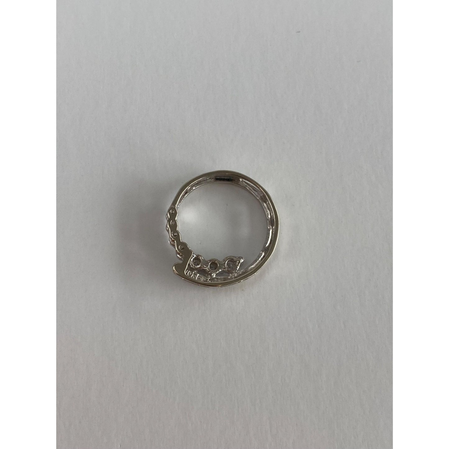 Vintage Solid 10k White Gold Diamond Slide Charm