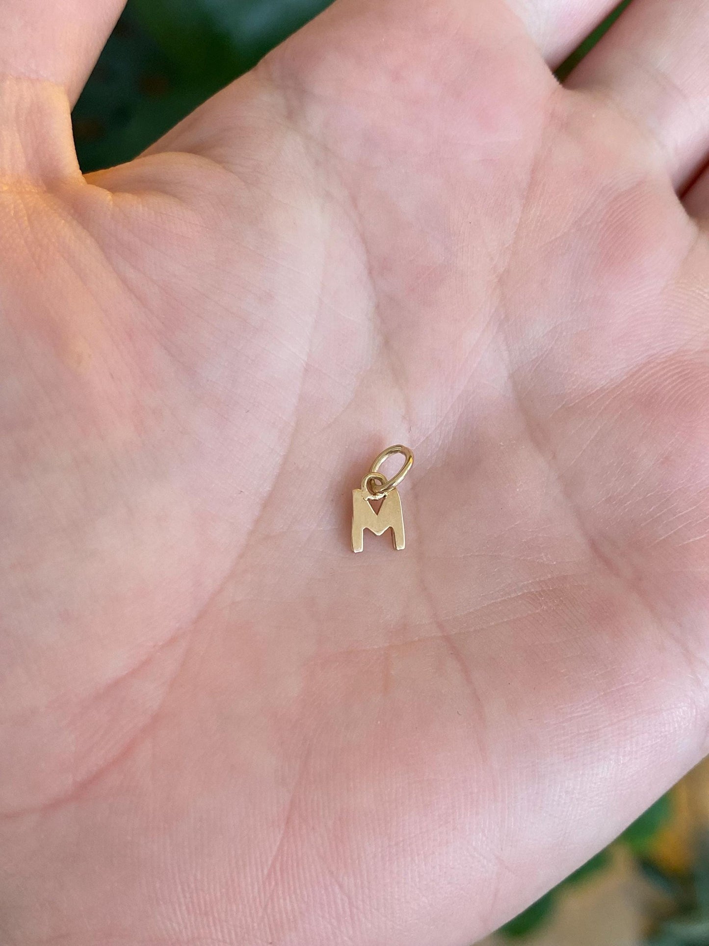 Vintage Solid 14k Yellow Gold Initial 'M' Charm