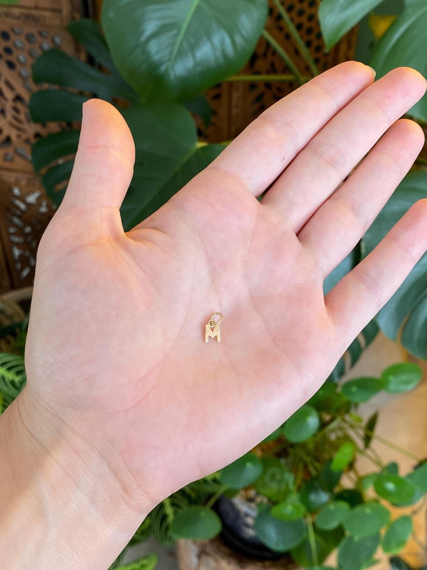 Vintage Solid 14k Yellow Gold Initial 'M' Charm