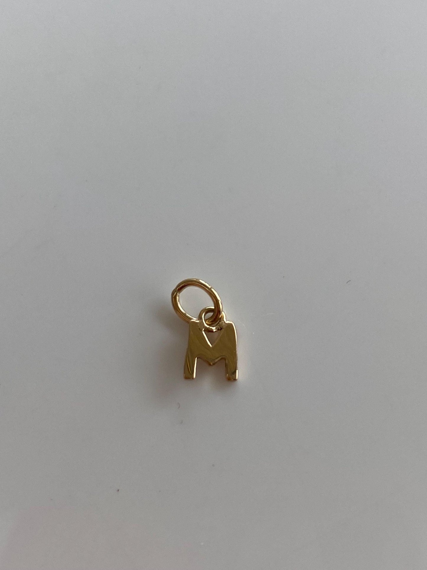 Vintage Solid 14k Yellow Gold Initial 'M' Charm
