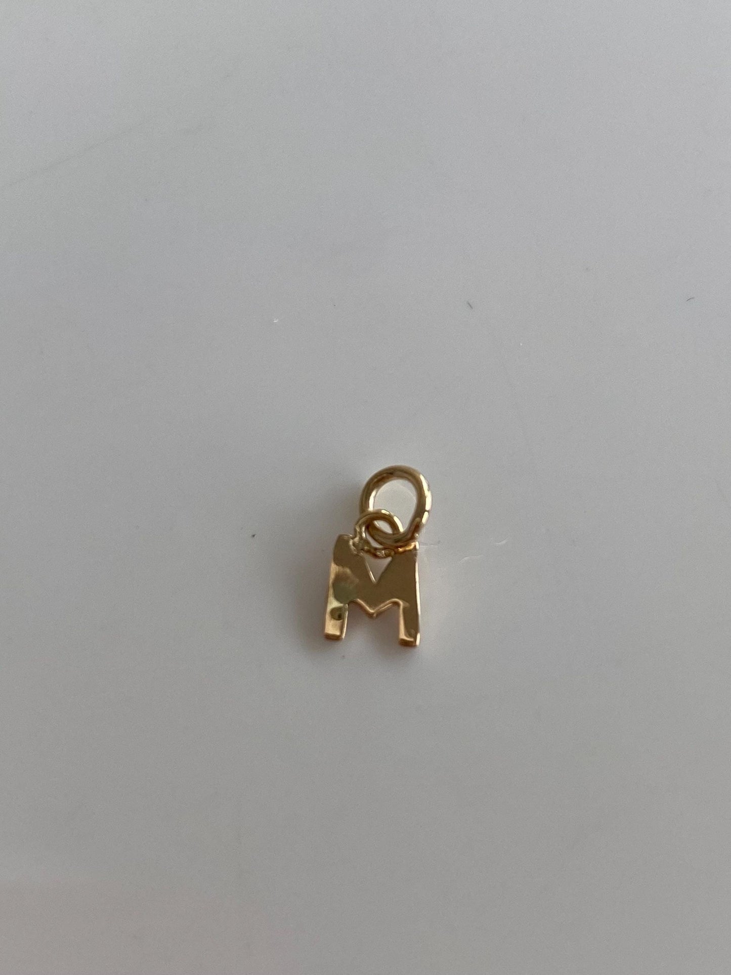 Vintage Solid 14k Yellow Gold Initial 'M' Charm