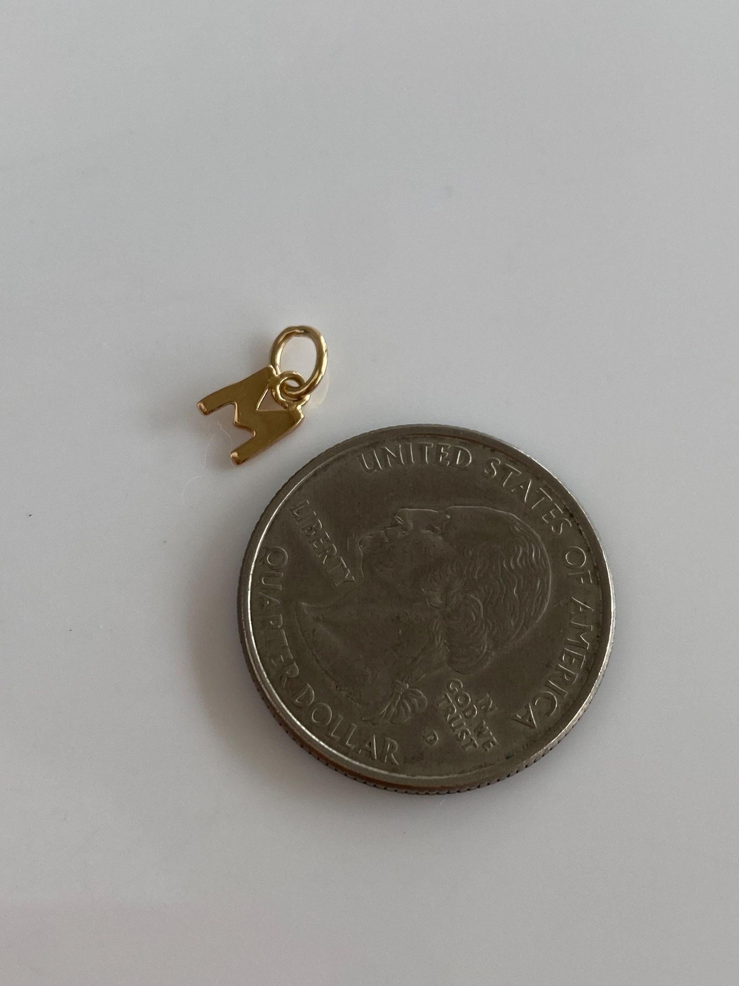 Vintage Solid 14k Yellow Gold Initial 'M' Charm