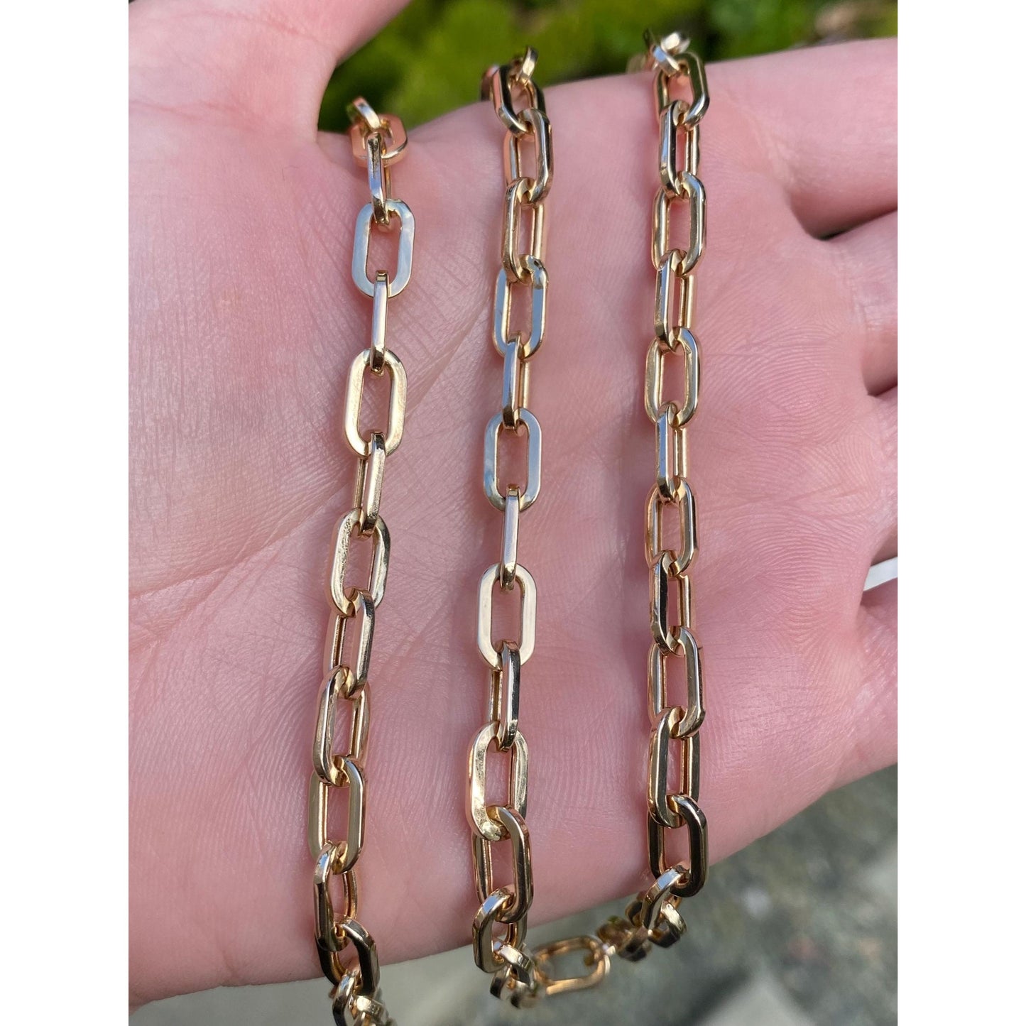 Vintage 14k Yellow Gold Chunky Paperclip Chain Necklace - 30.5 inches