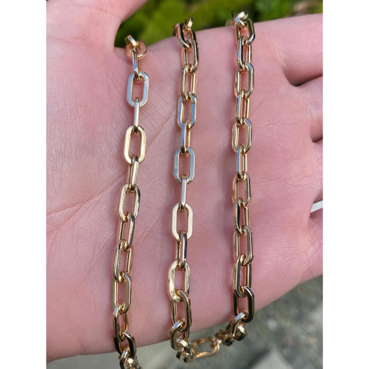 Vintage 14k Yellow Gold Chunky Paperclip Chain Necklace - 30.5 inches