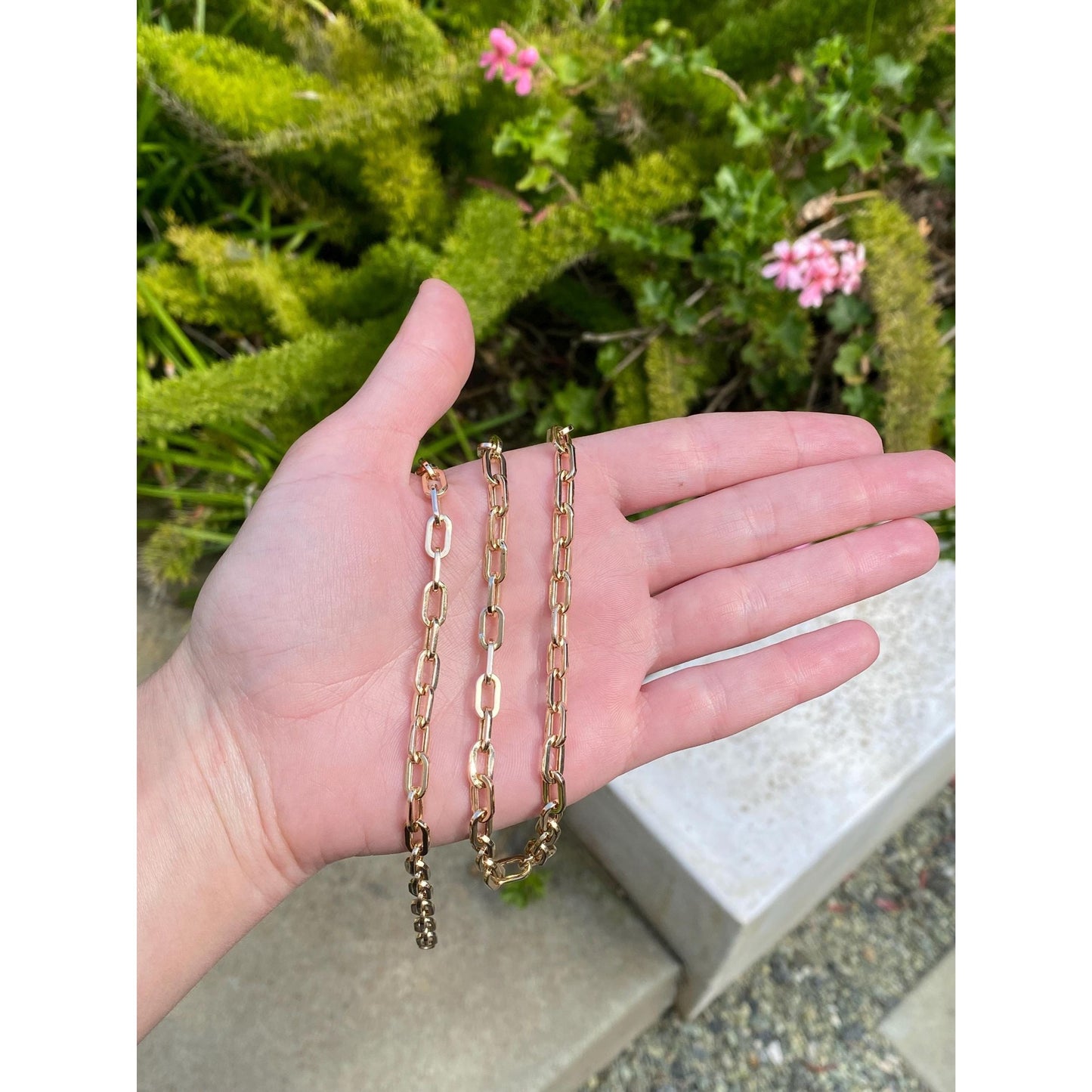 Vintage 14k Yellow Gold Chunky Paperclip Chain Necklace - 30.5 inches