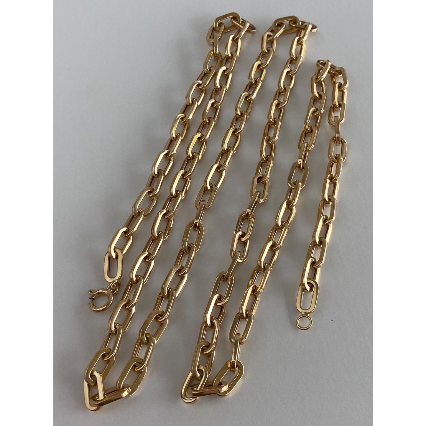 Vintage 14k Yellow Gold Chunky Paperclip Chain Necklace - 30.5 inches