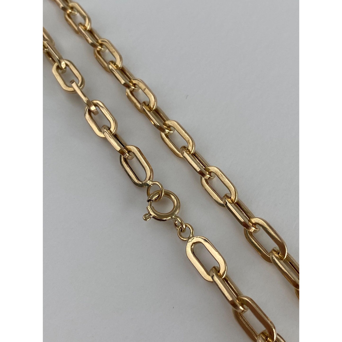 Vintage 14k Yellow Gold Chunky Paperclip Chain Necklace - 30.5 inches
