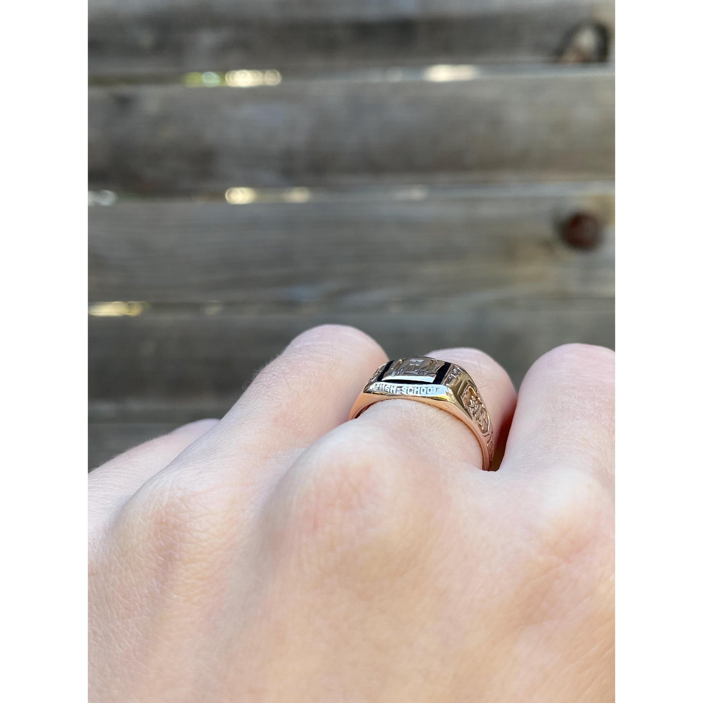 Vintage Solid 10k Rosey Gold 1931 'Richwood High School' Class Ring - Size 7