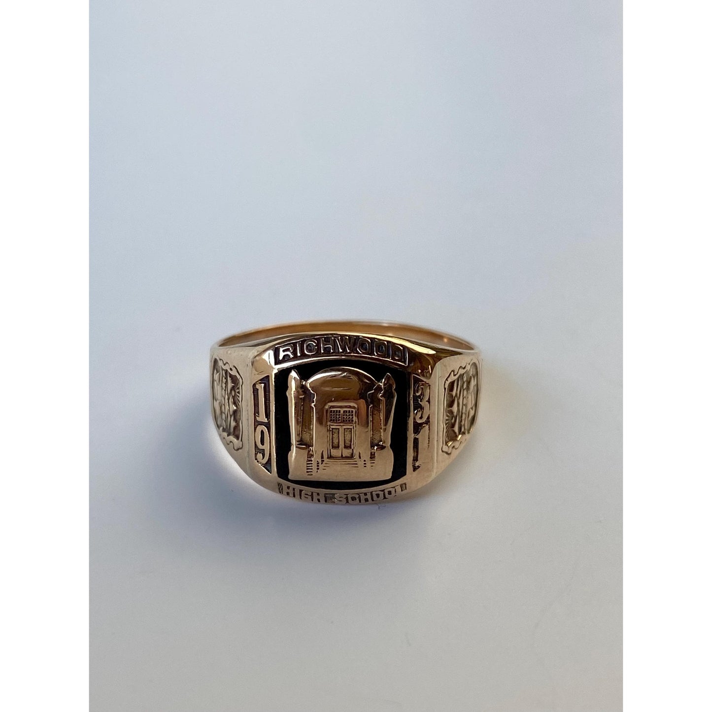 Vintage Solid 10k Rosey Gold 1931 'Richwood High School' Class Ring - Size 7