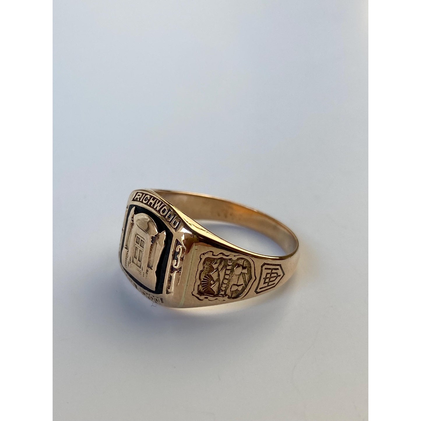 Vintage Solid 10k Rosey Gold 1931 'Richwood High School' Class Ring - Size 7