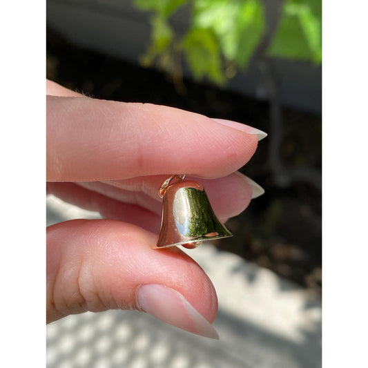 Vintage Solid 14k Yellow Gold Articulated Bell Charm