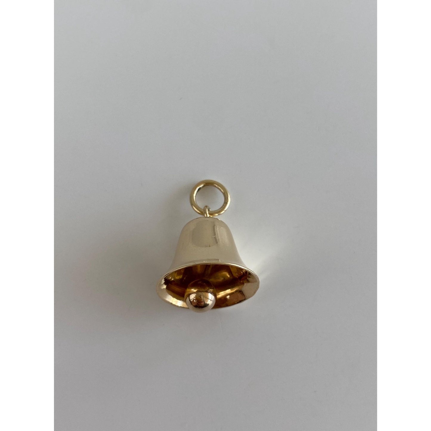 Vintage Solid 14k Yellow Gold Articulated Bell Charm
