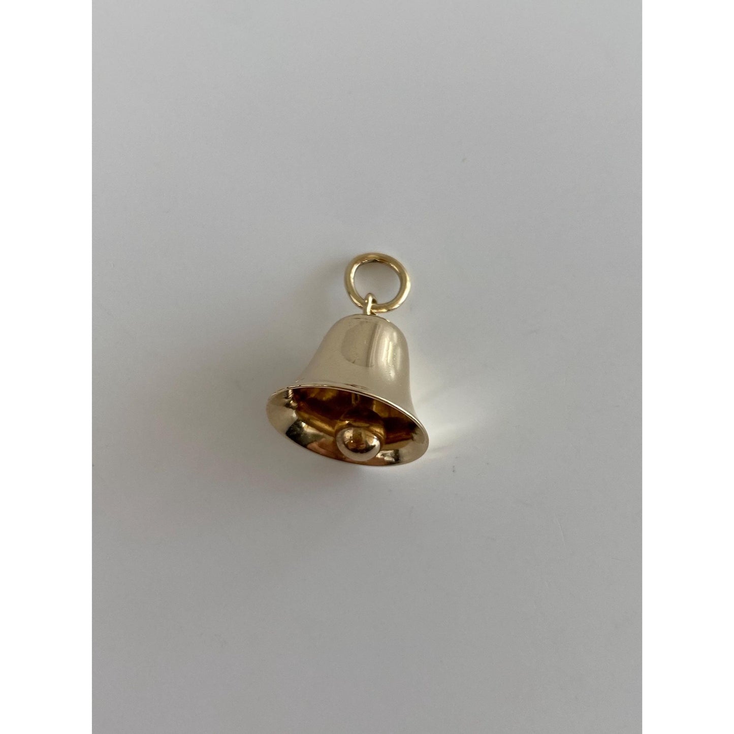 Vintage Solid 14k Yellow Gold Articulated Bell Charm