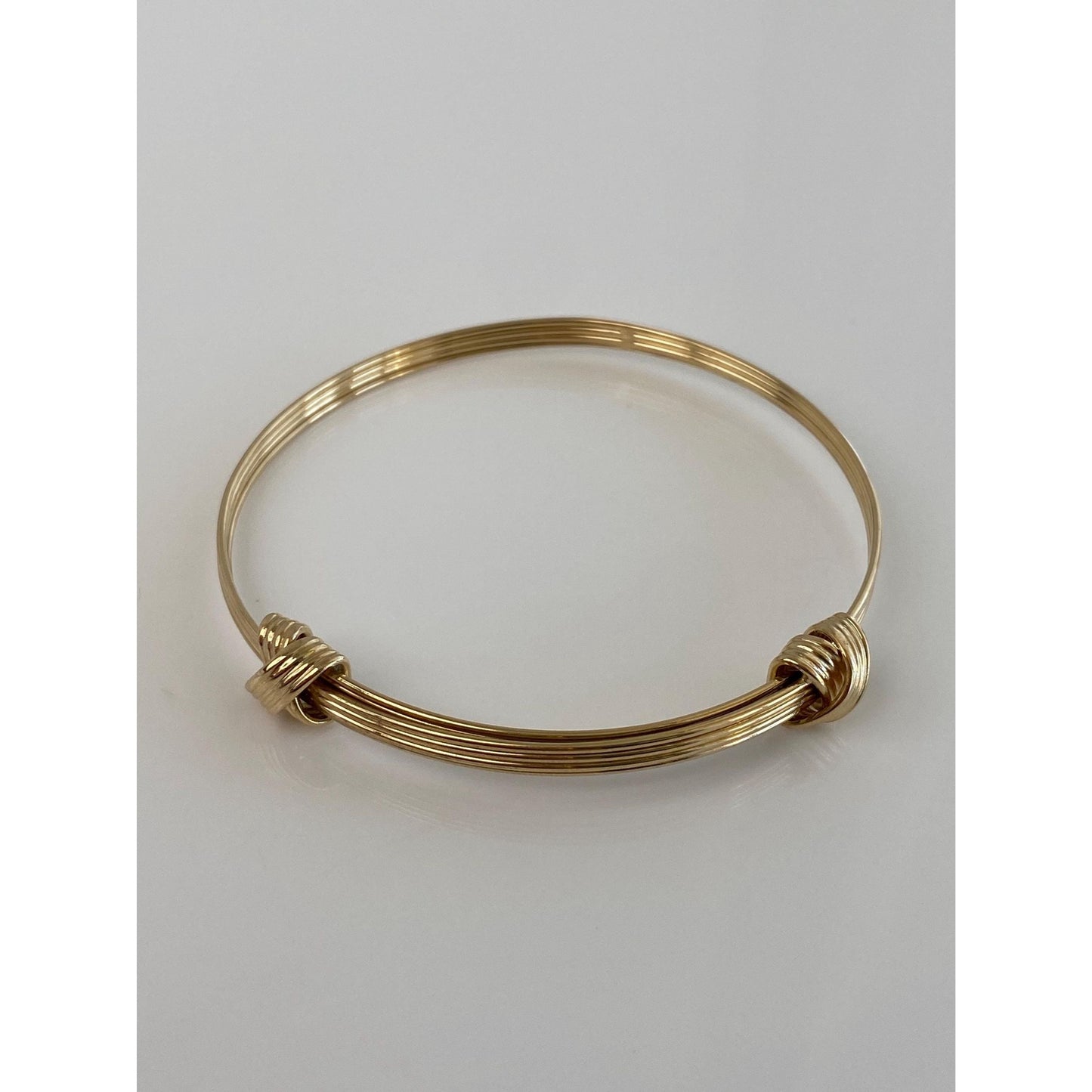 Vintage Solid 14k Yellow Gold Layered Adjustable Cuff Bracelet