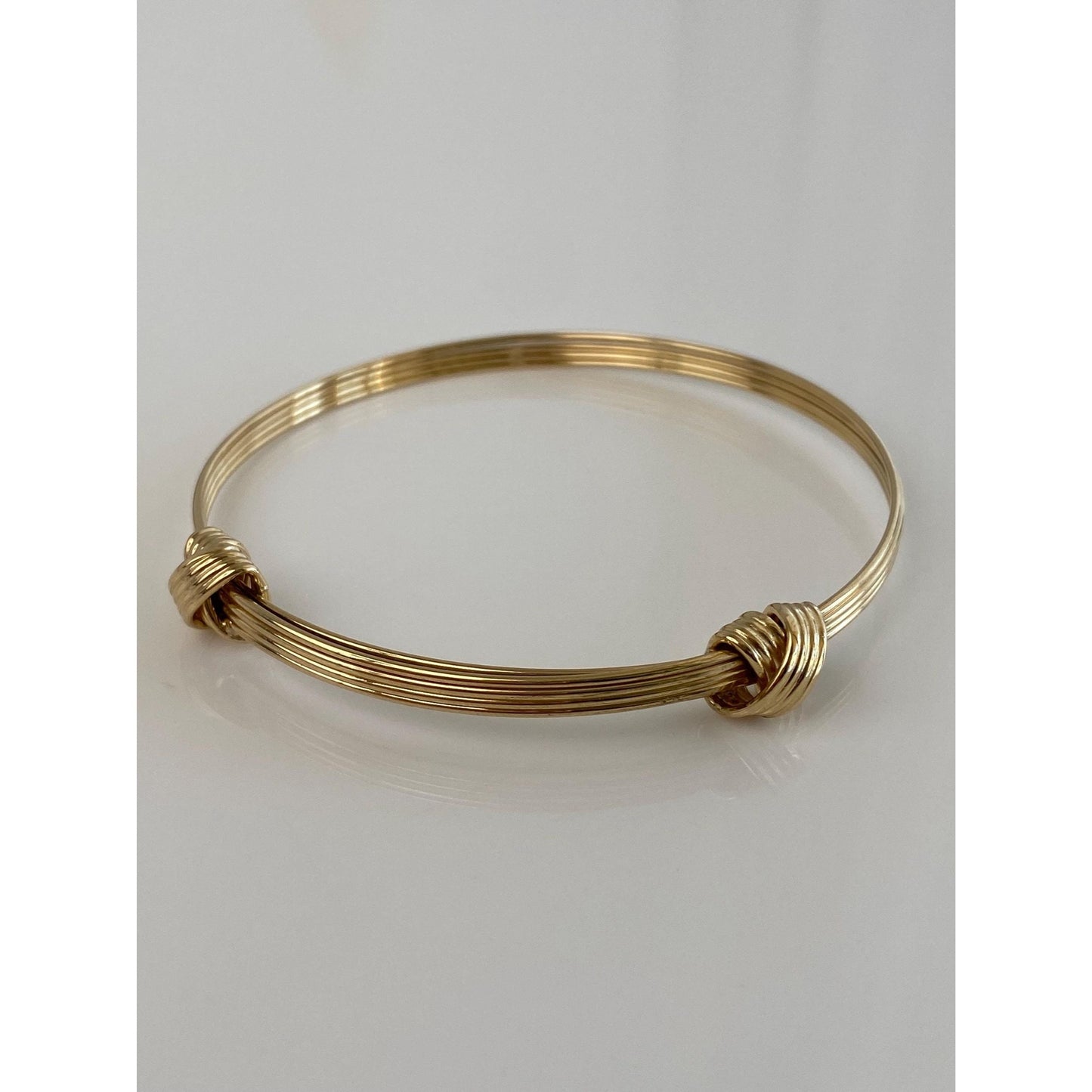 Vintage Solid 14k Yellow Gold Layered Adjustable Cuff Bracelet