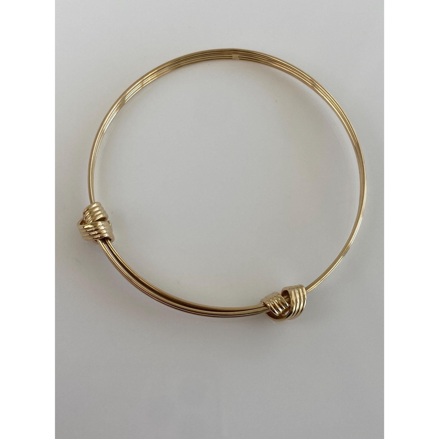 Vintage Solid 14k Yellow Gold Layered Adjustable Cuff Bracelet