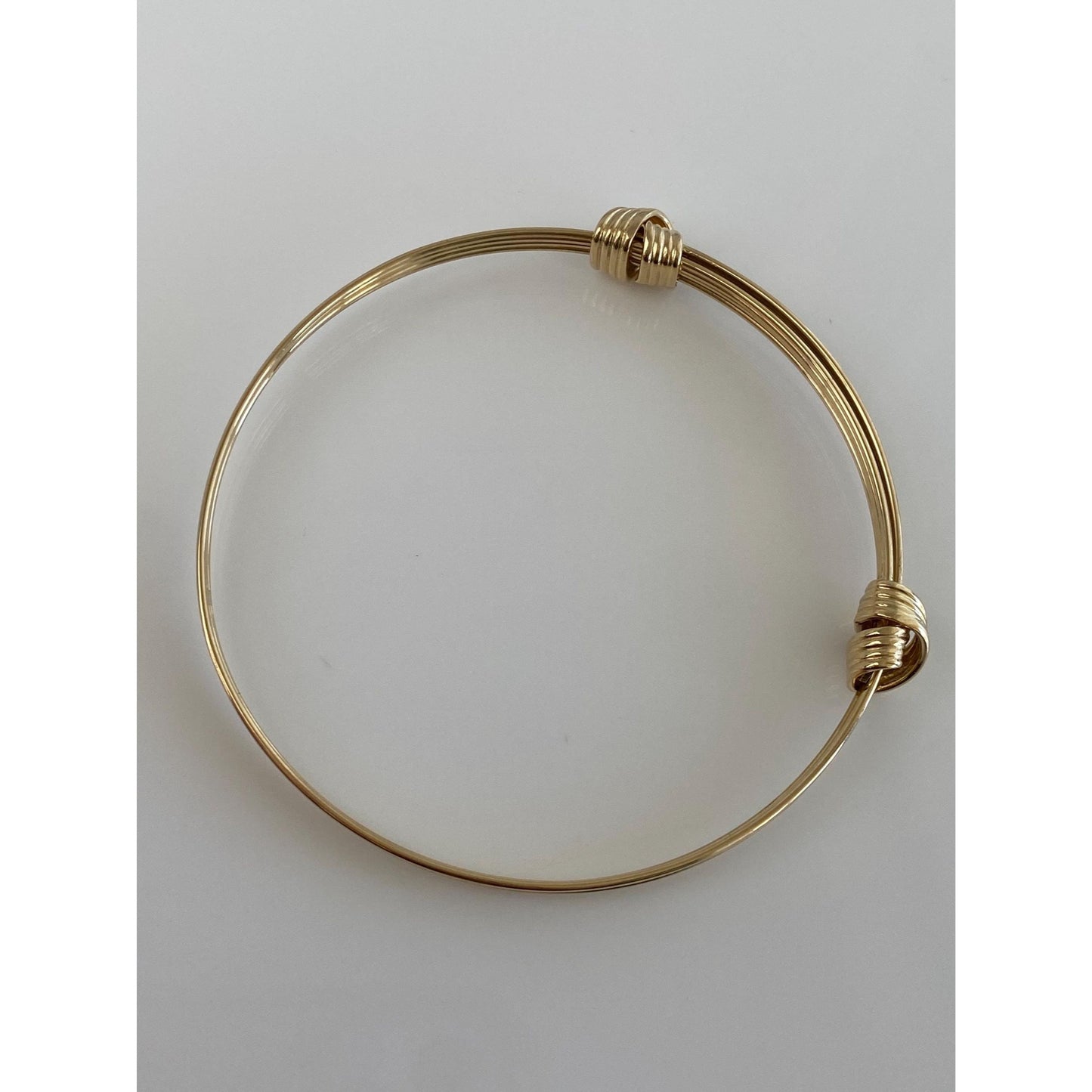 Vintage Solid 14k Yellow Gold Layered Adjustable Cuff Bracelet