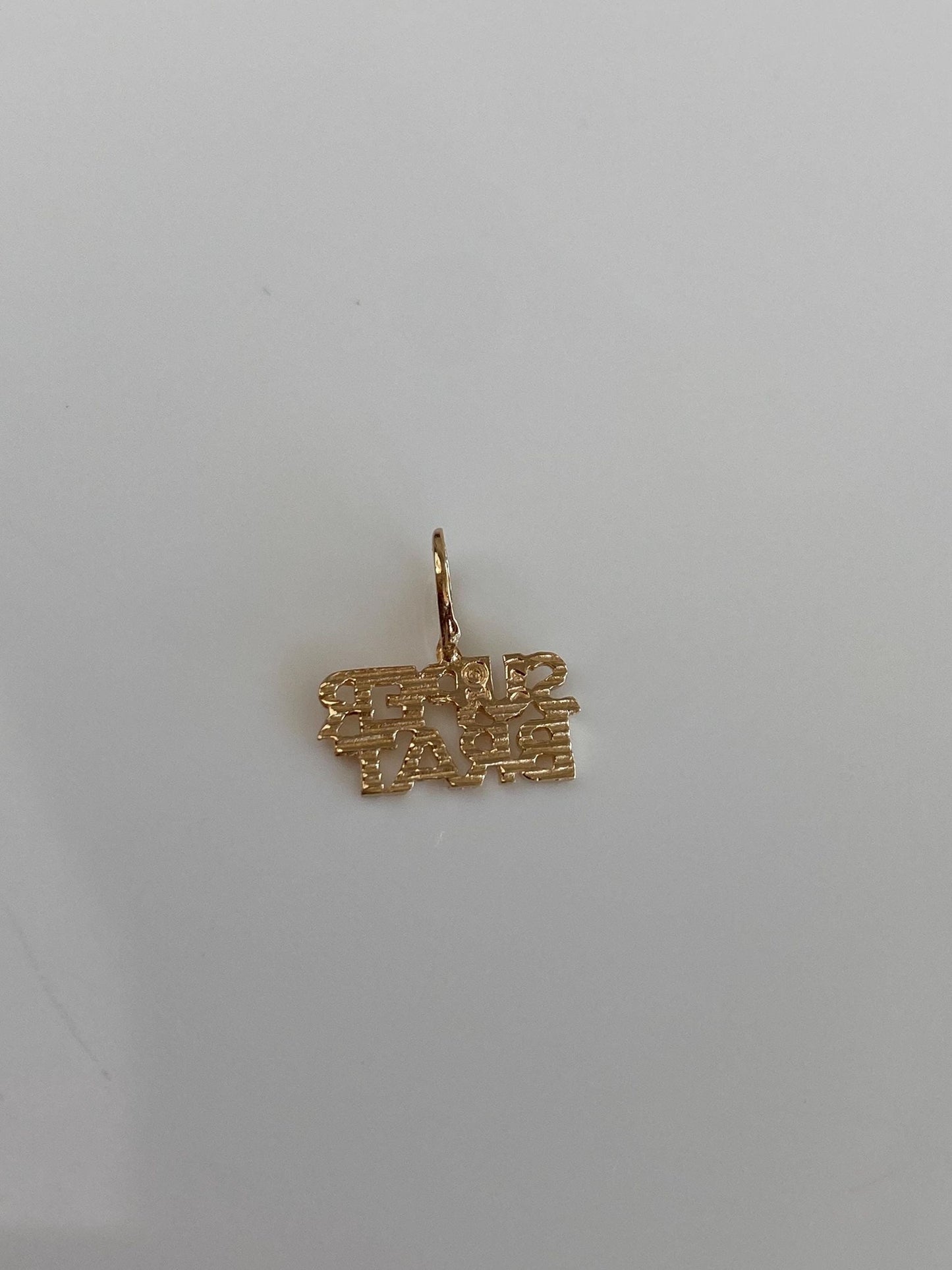 Vintage Solid 14k Yellow Gold Diamond Cut 'Super Brat' Charm
