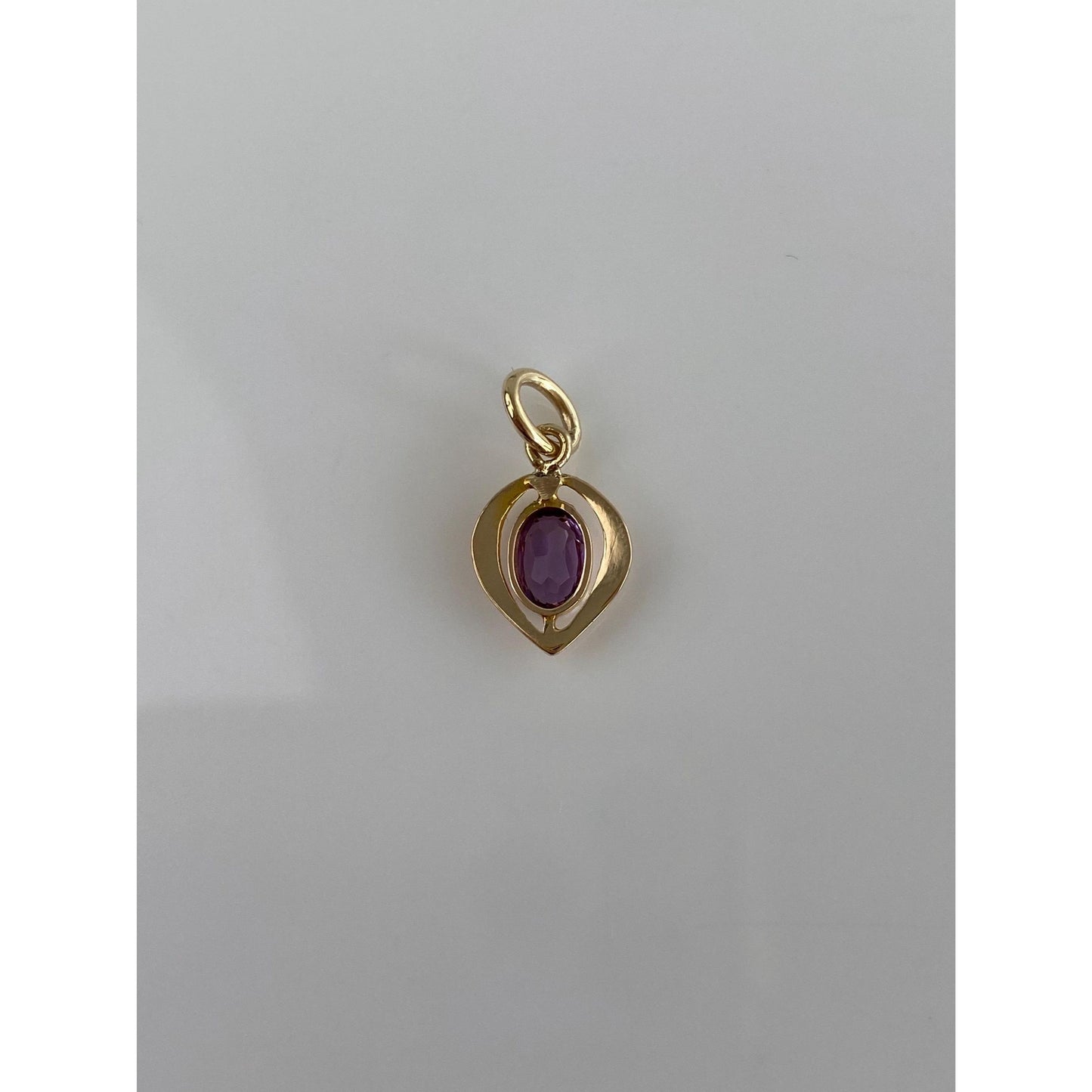 Vintage Solid 14k Yellow Gold Amethyst Stick Pin Conversion Charm