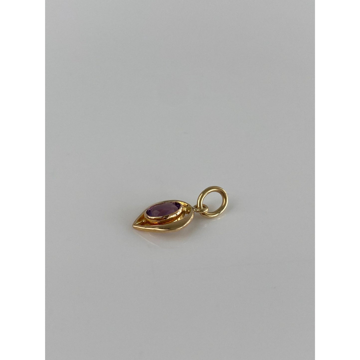 Vintage Solid 14k Yellow Gold Amethyst Stick Pin Conversion Charm
