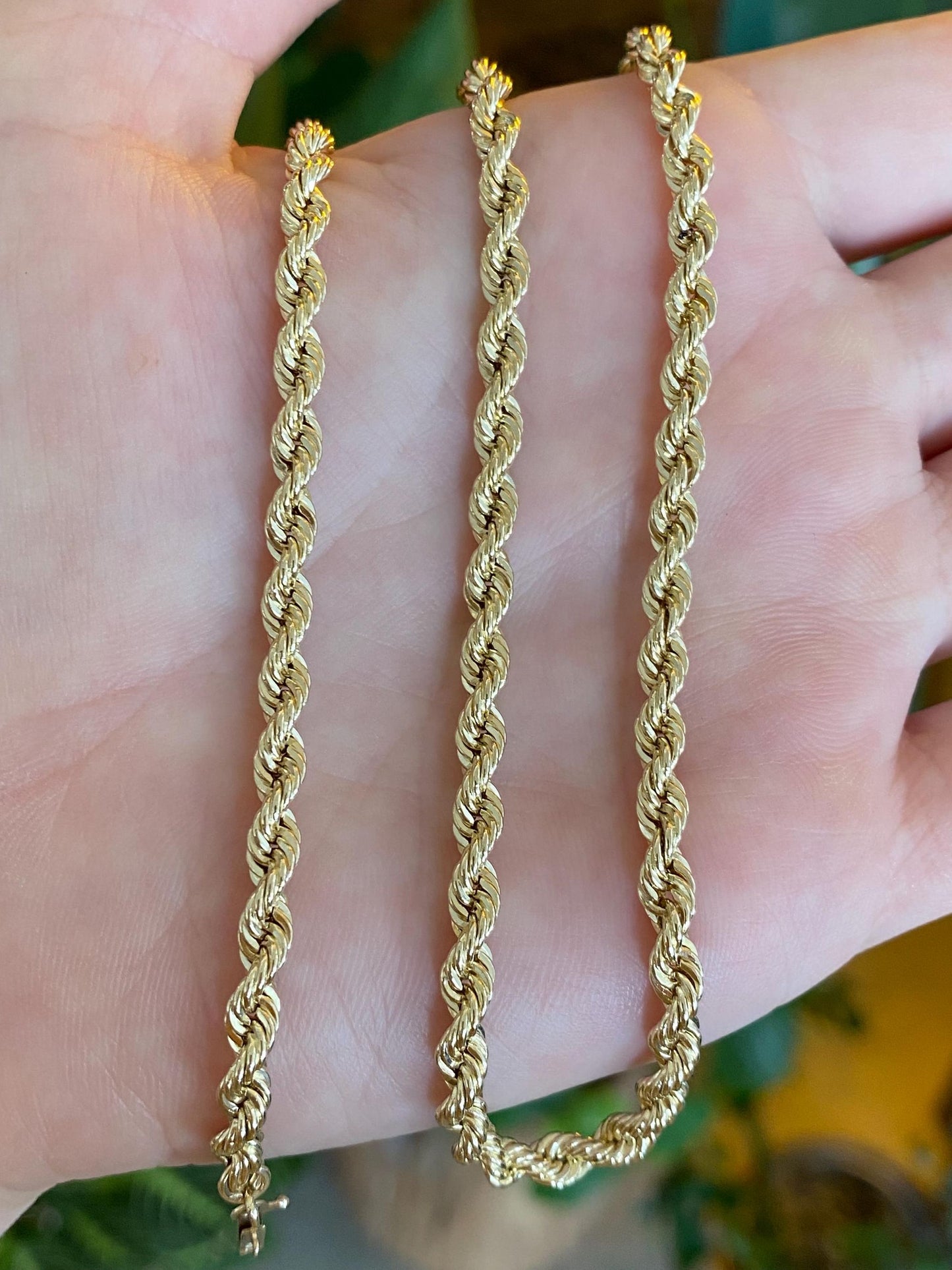 Vintage Solid 14k Yellow Gold Long Rope Chain Necklace - 20 inches