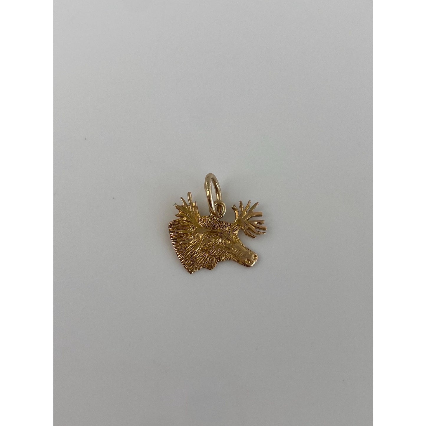 Solid 14k Yellow Gold Elk Charm