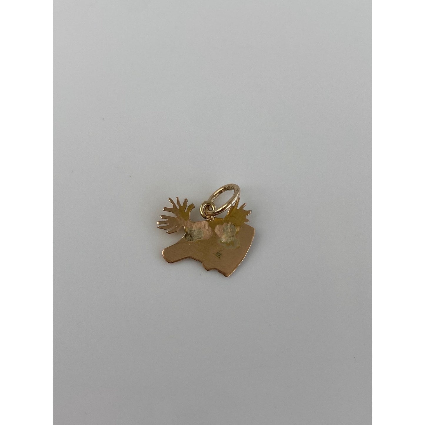 Solid 14k Yellow Gold Elk Charm