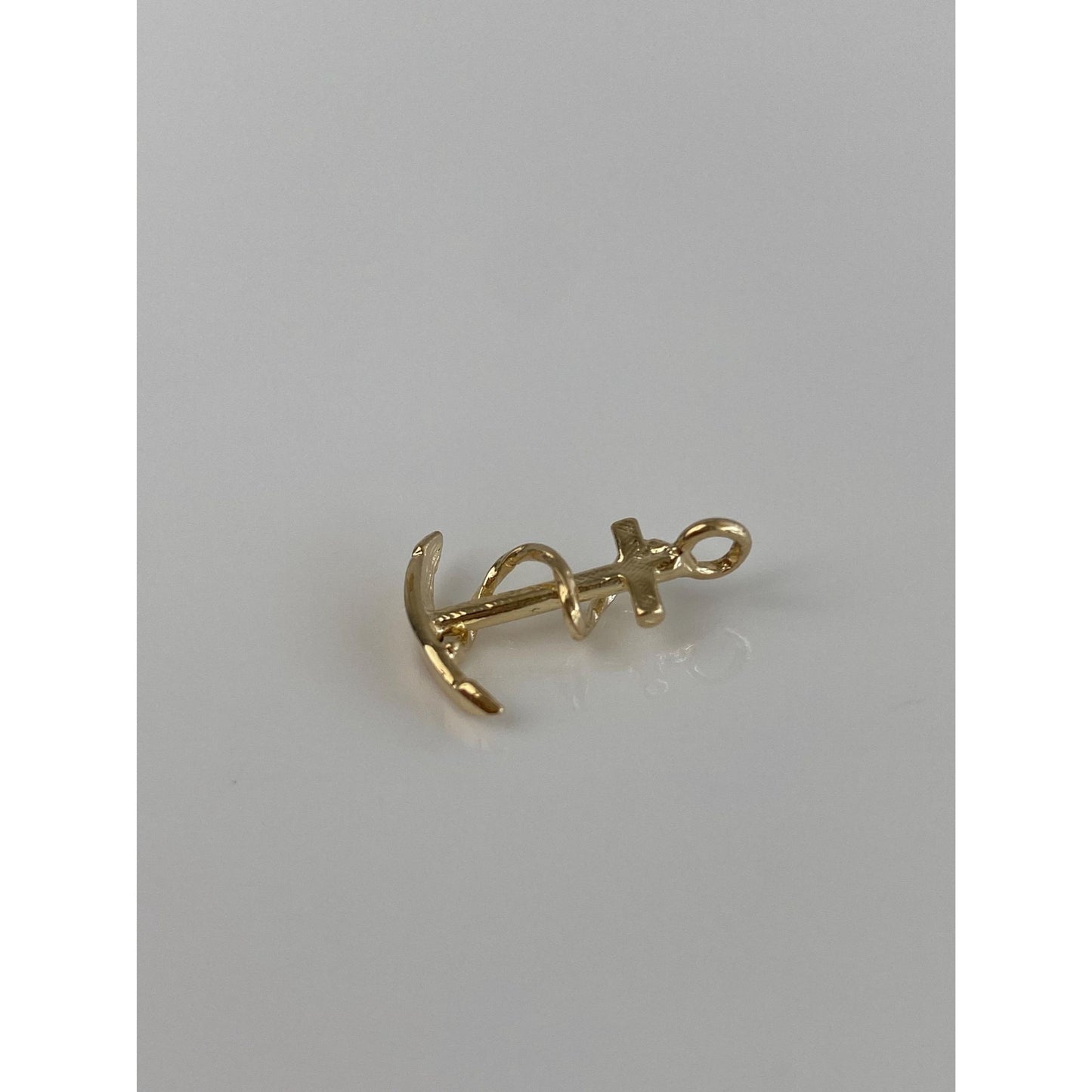 Vintage Solid 14k Yellow Gold Anchor Cross Charm