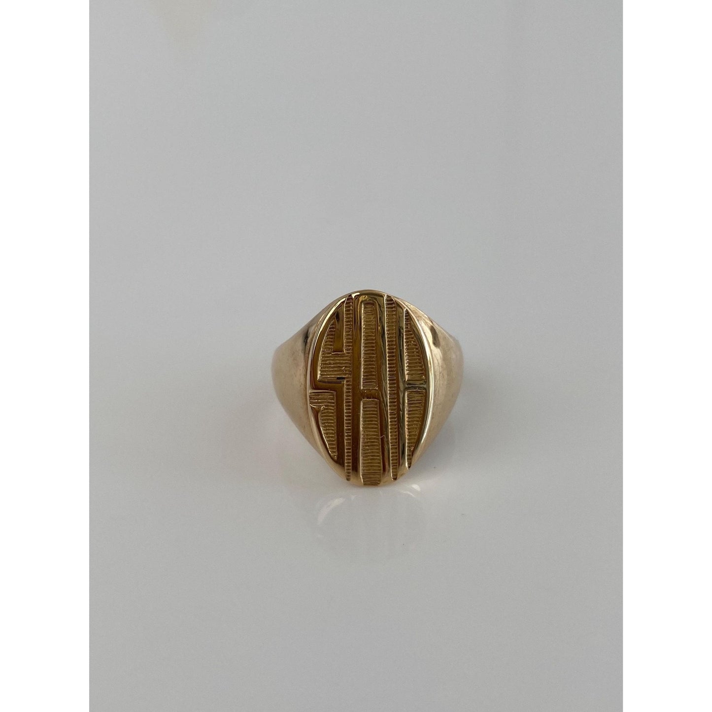 Vintage Solid 10k Yellow Gold Signet Ring Band - Size 6.75