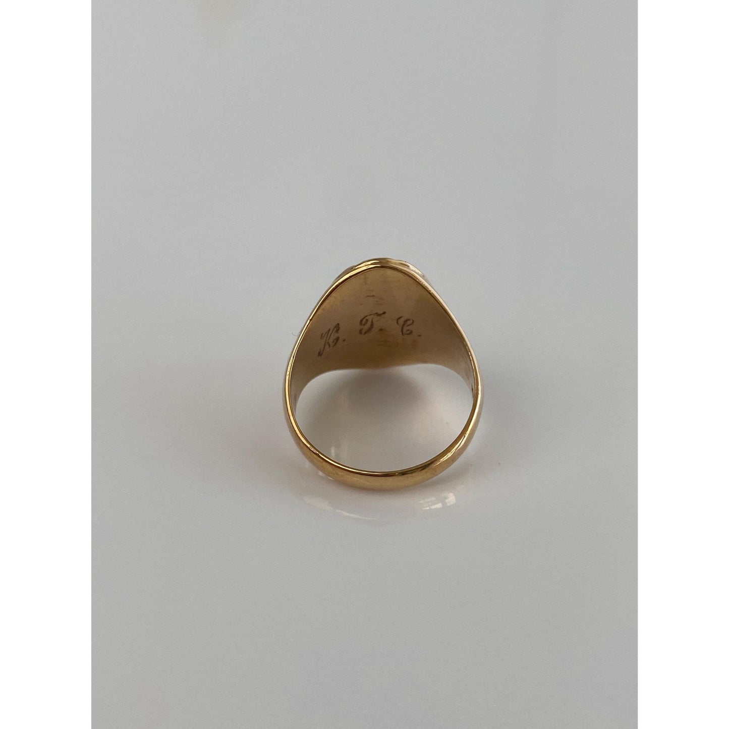 Vintage Solid 10k Yellow Gold Signet Ring Band - Size 6.75