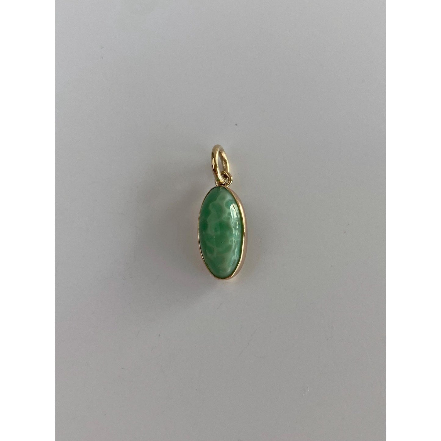 Vintage Solid 10k Yellow Gold Green Resin Stone Stick Pin Conversion Charm