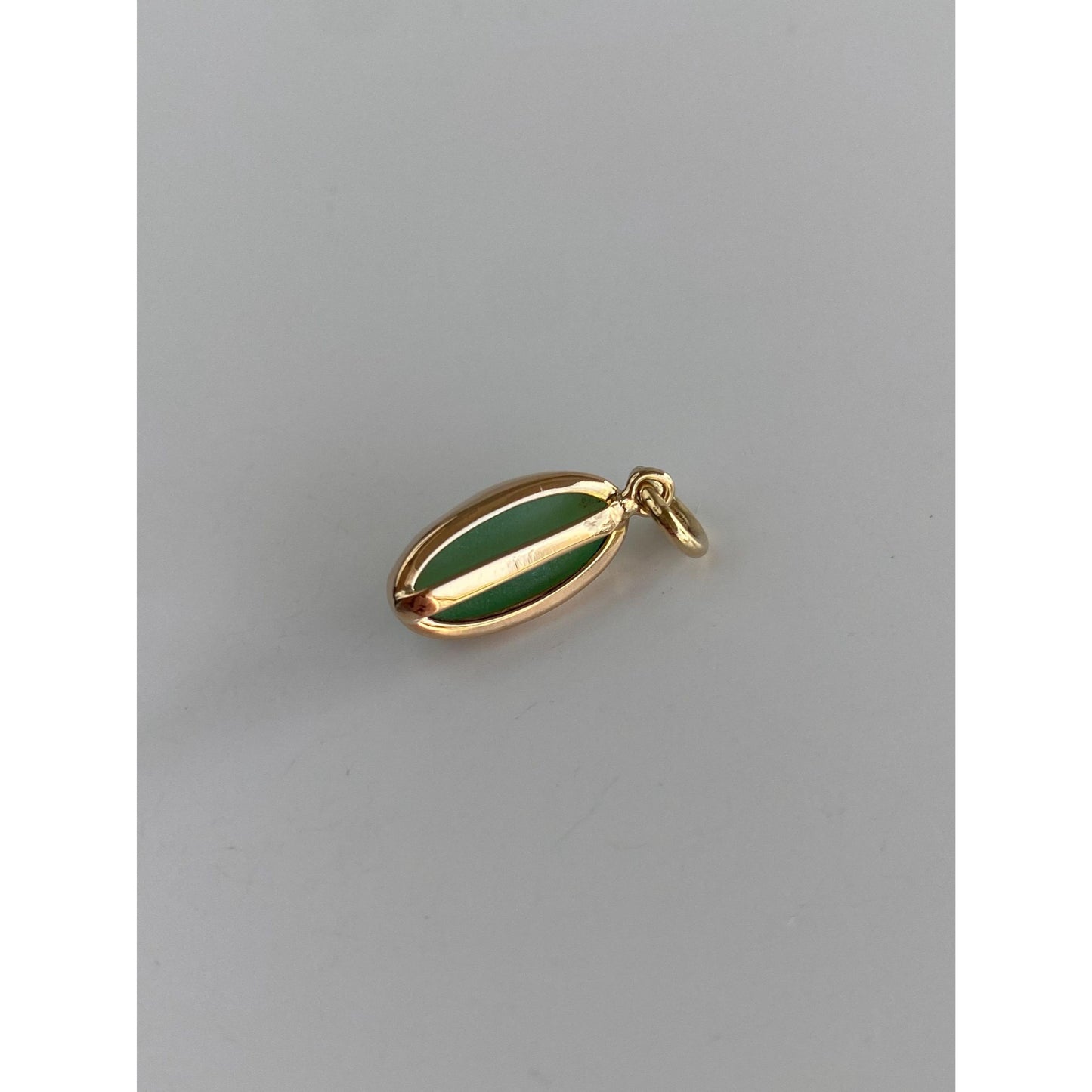 Vintage Solid 10k Yellow Gold Green Resin Stone Stick Pin Conversion Charm